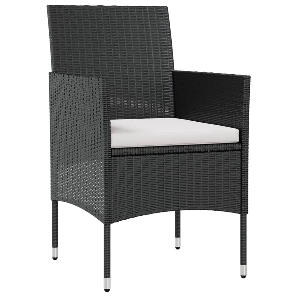 Set mobilier de grădină cu perne, 8 piese, negru, poliratan GartenMobel Dekor
