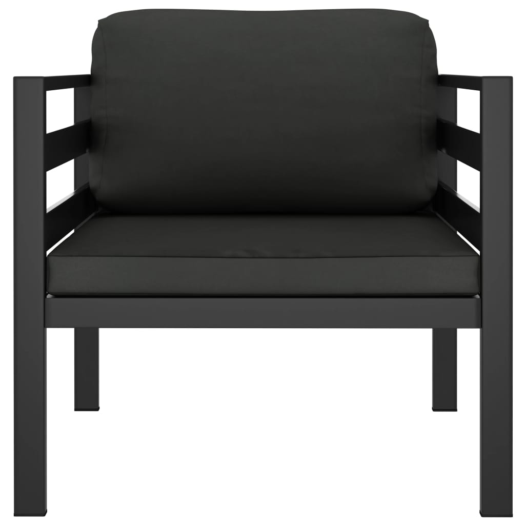 Set mobilier de grădină cu perne, 7 piese, antracit, aluminiu GartenMobel Dekor