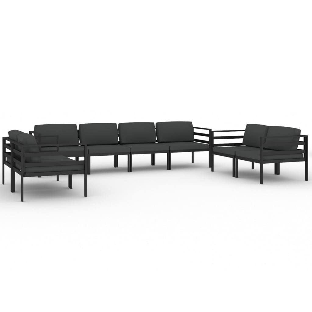 Set mobilier de grădină cu perne, 8 piese, antracit, aluminiu GartenMobel Dekor