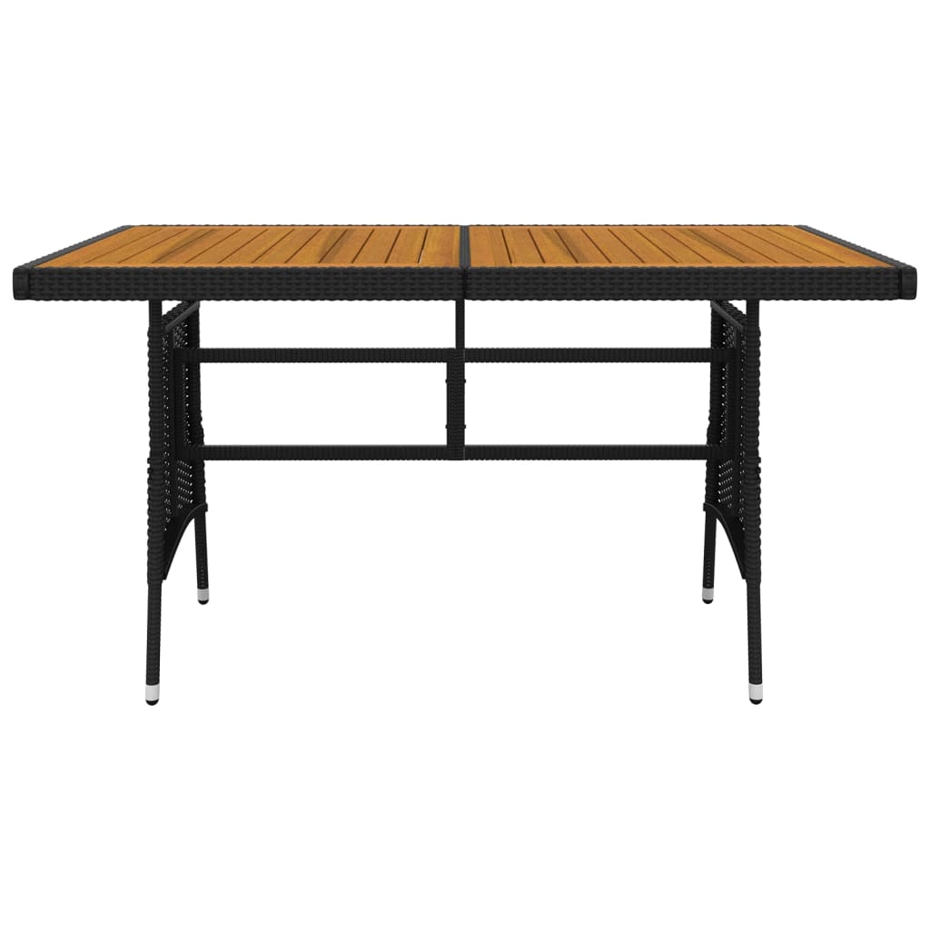 Set mobilier de exterior, 7 piese, negru, poliratan GartenMobel Dekor