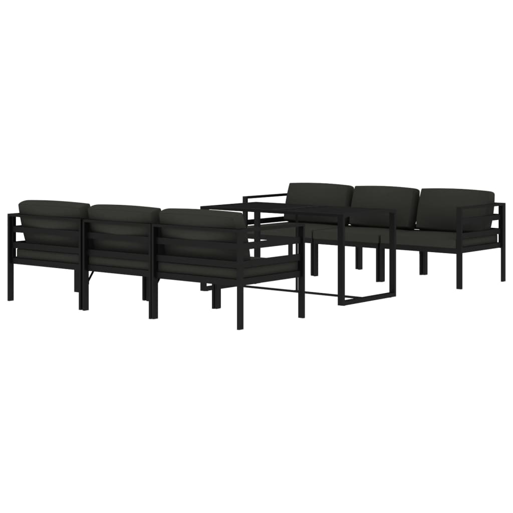 Set mobilier de grădină cu perne, 7 piese, antracit, aluminiu GartenMobel Dekor