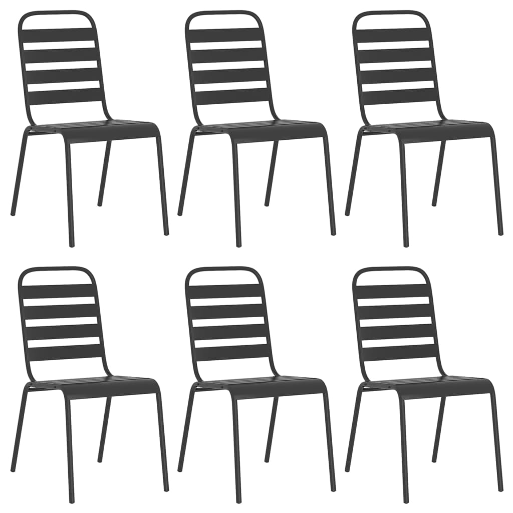 Set de masă pentru grădină, 7 piese, antracit, oțel GartenMobel Dekor