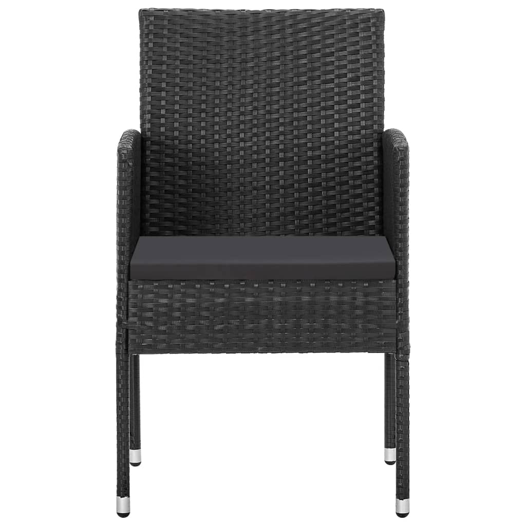 Set mobilier de grădină, 9 piese, negru, poliratan și oțel GartenMobel Dekor