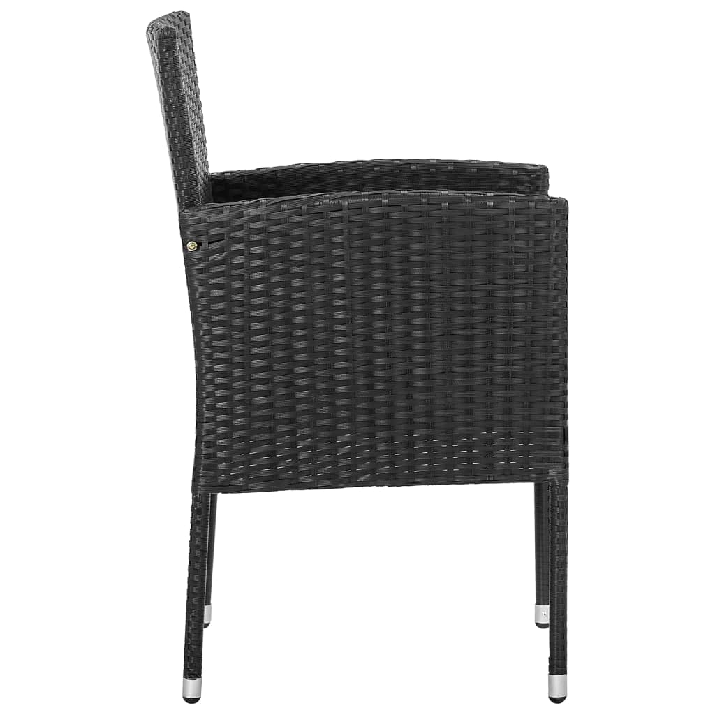 Set mobilier de grădină, 9 piese, negru, poliratan și oțel GartenMobel Dekor