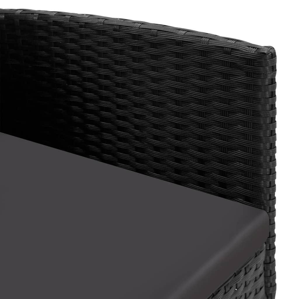 Set mobilier de grădină, 9 piese, negru, poliratan și oțel GartenMobel Dekor