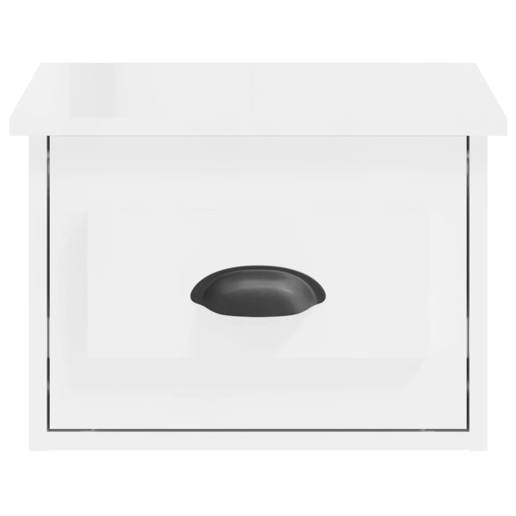 Noptiere de perete, 2 buc., alb extralucios, 41,5x36x28 cm GartenMobel Dekor