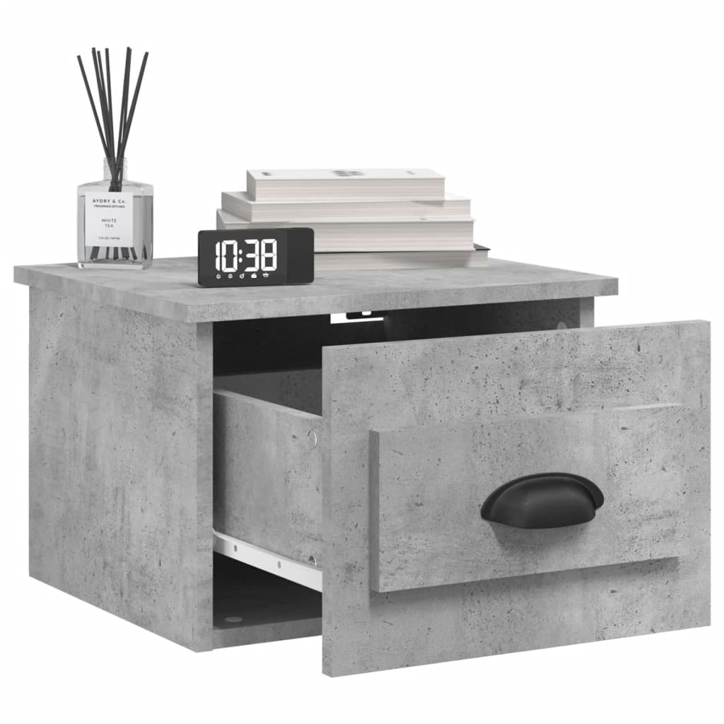 Noptiere de perete, 2 buc., gri beton, 41,5x36x28 cm GartenMobel Dekor