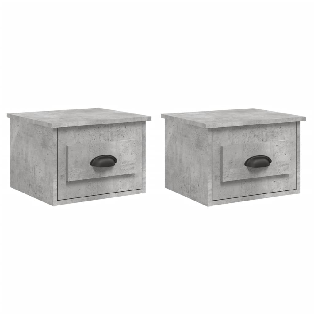 Noptiere de perete, 2 buc., gri beton, 41,5x36x28 cm GartenMobel Dekor