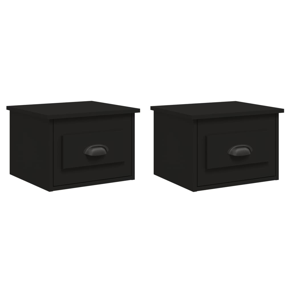 Noptiere de perete, 2 buc., negru, 41,5x36x28 cm GartenMobel Dekor