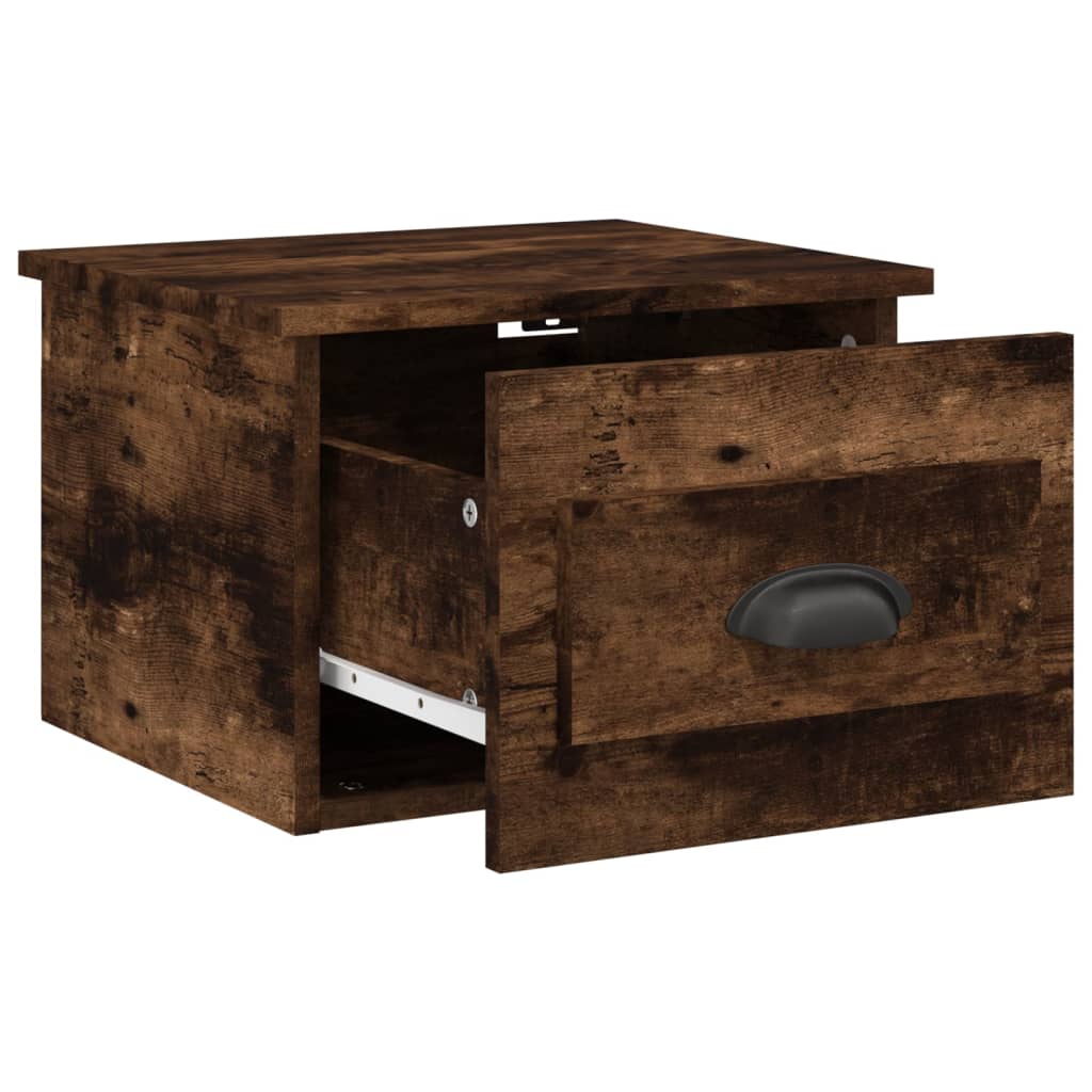 Noptiere de perete, 2 buc., stejar fumuriu, 41,5x36x28 cm GartenMobel Dekor