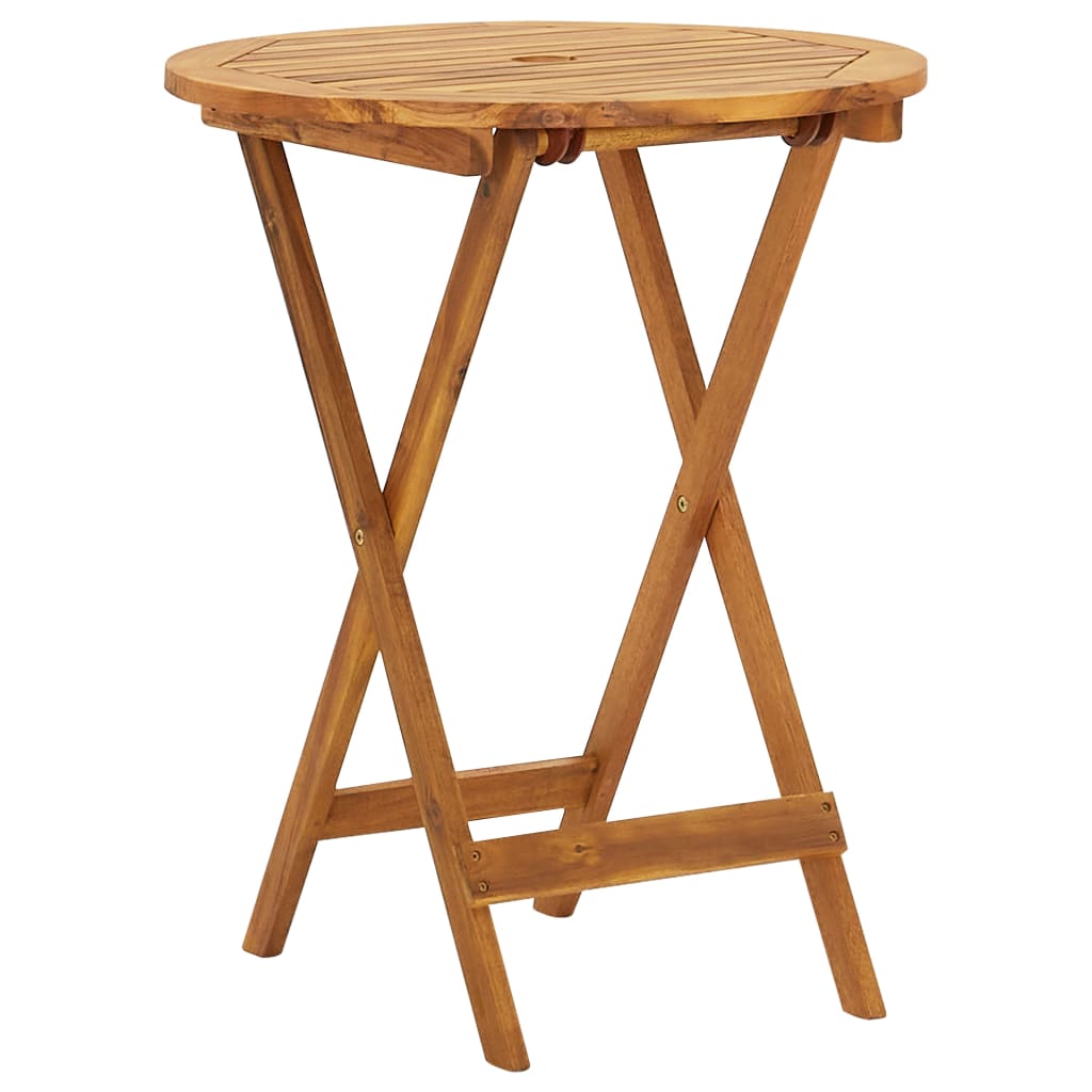 Set mobilier bistro pliabil, 3 piese, lemn masiv de acacia GartenMobel Dekor