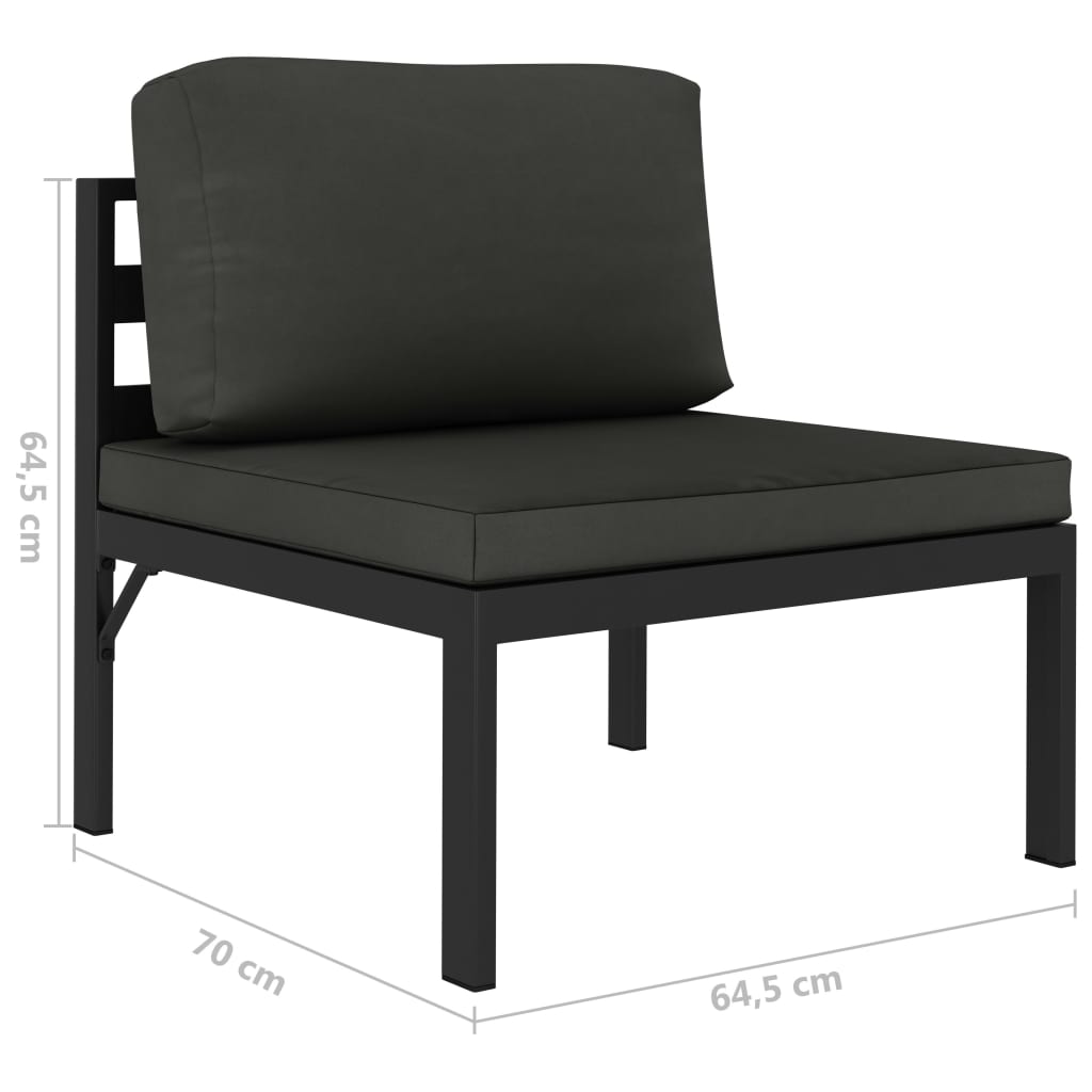 Set mobilier de grădină cu perne, 4 piese, antracit, aluminiu GartenMobel Dekor
