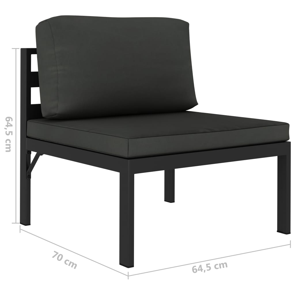 Set mobilier de grădină cu perne, 6 piese, antracit, aluminiu GartenMobel Dekor