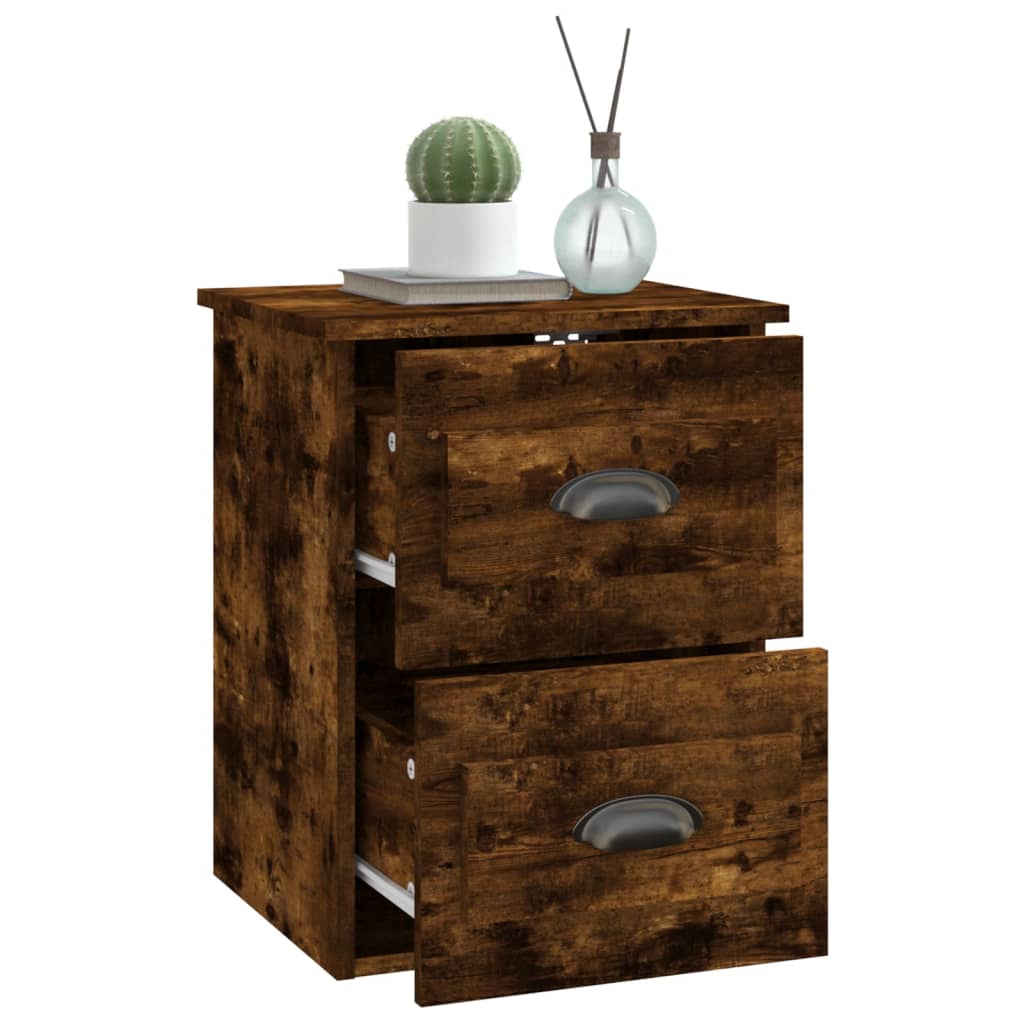 Noptiere pe perete, 2 buc., stejar afumat, 41,5x36x53 cm GartenMobel Dekor