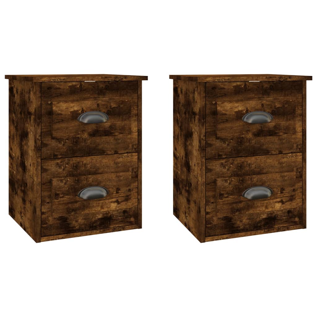 Noptiere pe perete, 2 buc., stejar afumat, 41,5x36x53 cm GartenMobel Dekor