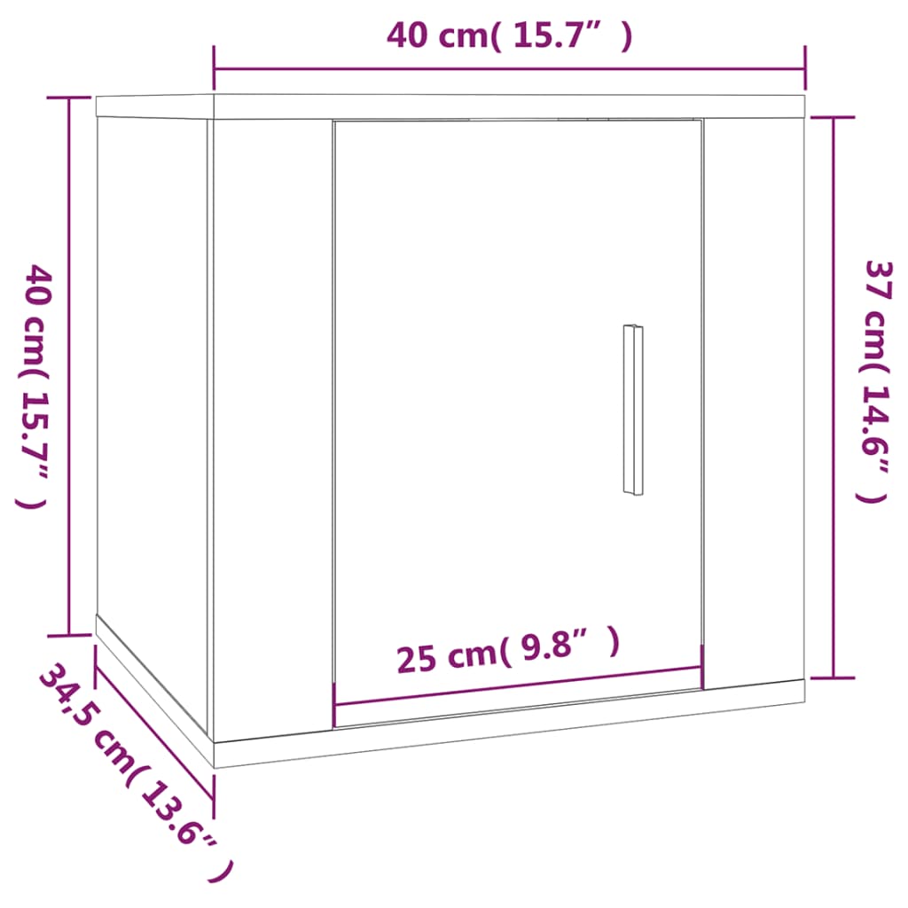 Dulapuri TV montate pe perete 2 buc. stejar maro 40x34,5x40 cm GartenMobel Dekor