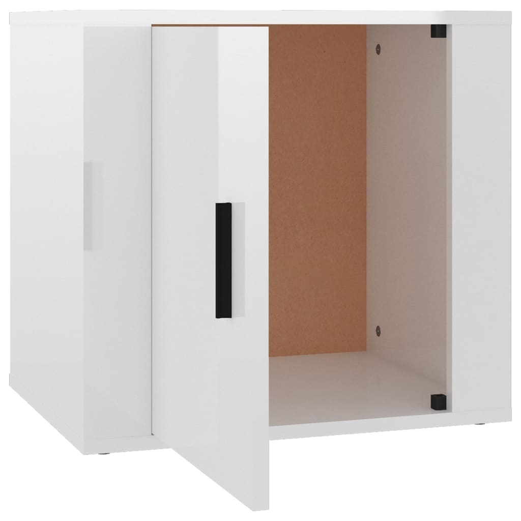 Noptiere, 2 buc., alb extralucios, 50x39x47 cm GartenMobel Dekor