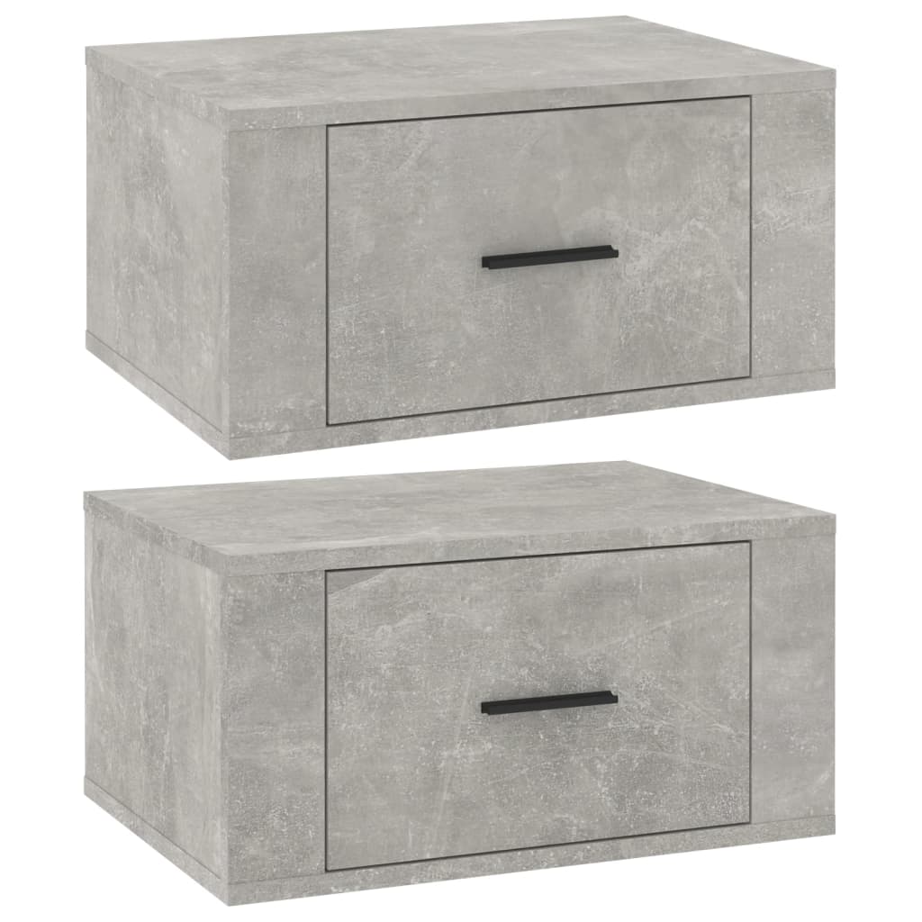 Noptiere de perete, 2 buc., gri beton, 50x36x25 cm GartenMobel Dekor