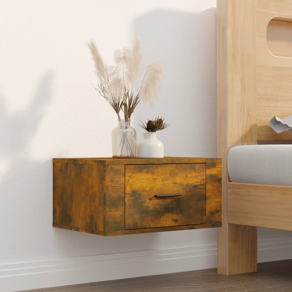 Noptiere de perete, 2 buc., stejar fumuriu, 50x36x25 cm GartenMobel Dekor