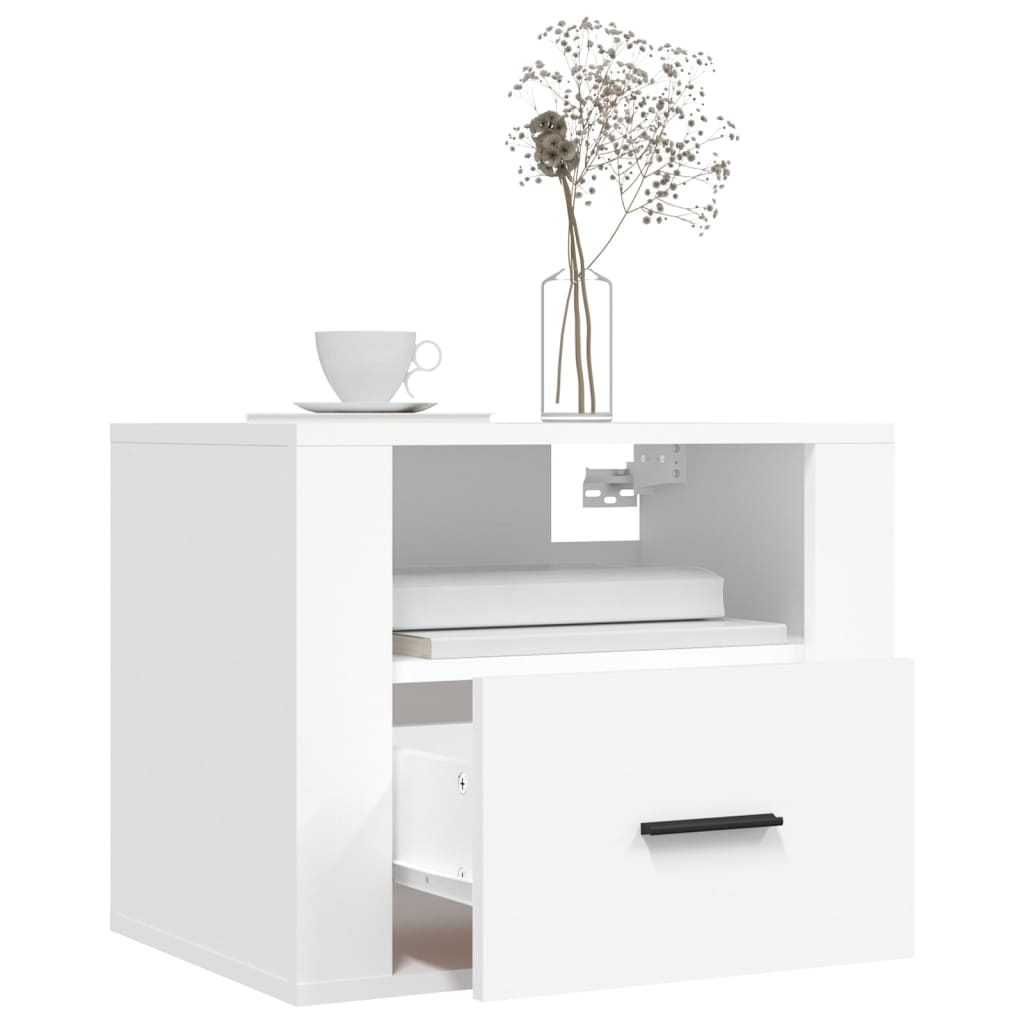 Noptiere de perete, 2 buc., alb, 50x36x40 cm GartenMobel Dekor