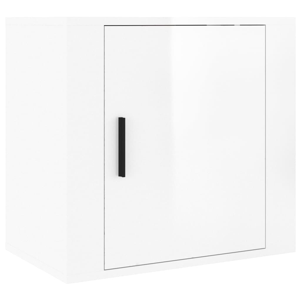 Noptiere de perete, 2 buc., alb extralucios, 50x30x47 cm GartenMobel Dekor