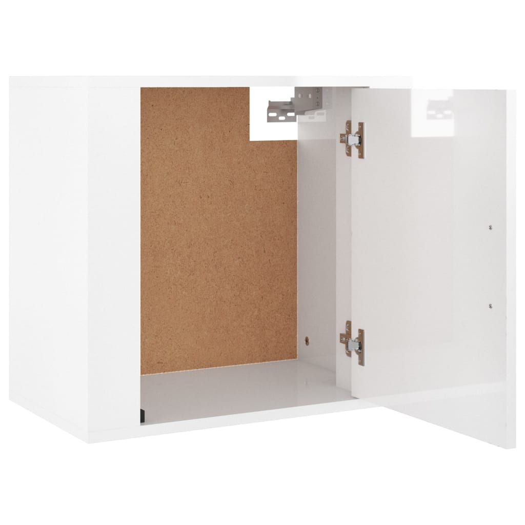 Noptiere de perete, 2 buc., alb extralucios, 50x30x47 cm GartenMobel Dekor
