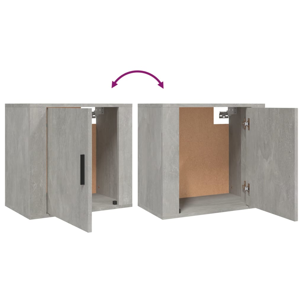 Noptiere de perete, 2 buc., gri beton, 50x30x47 cm GartenMobel Dekor