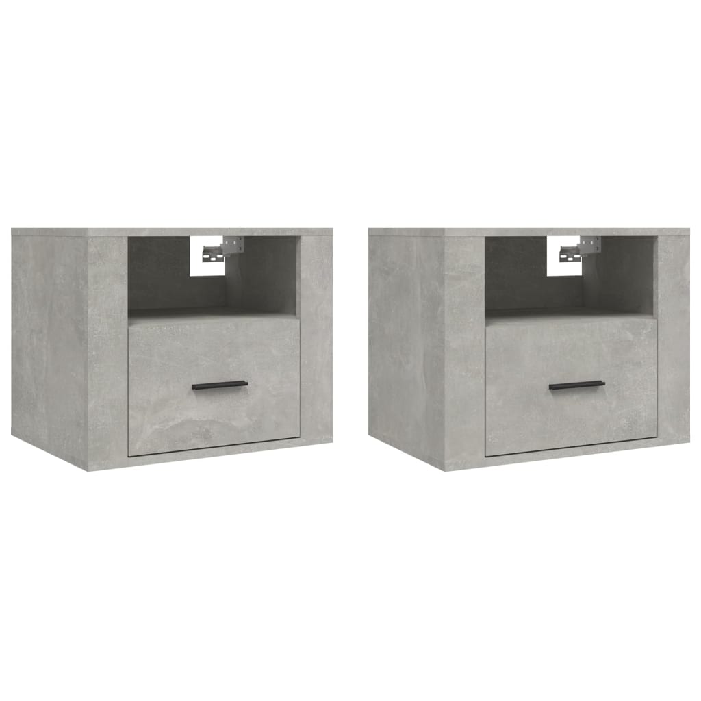Noptiere de perete, 2 buc., gri beton, 50x36x40 cm GartenMobel Dekor