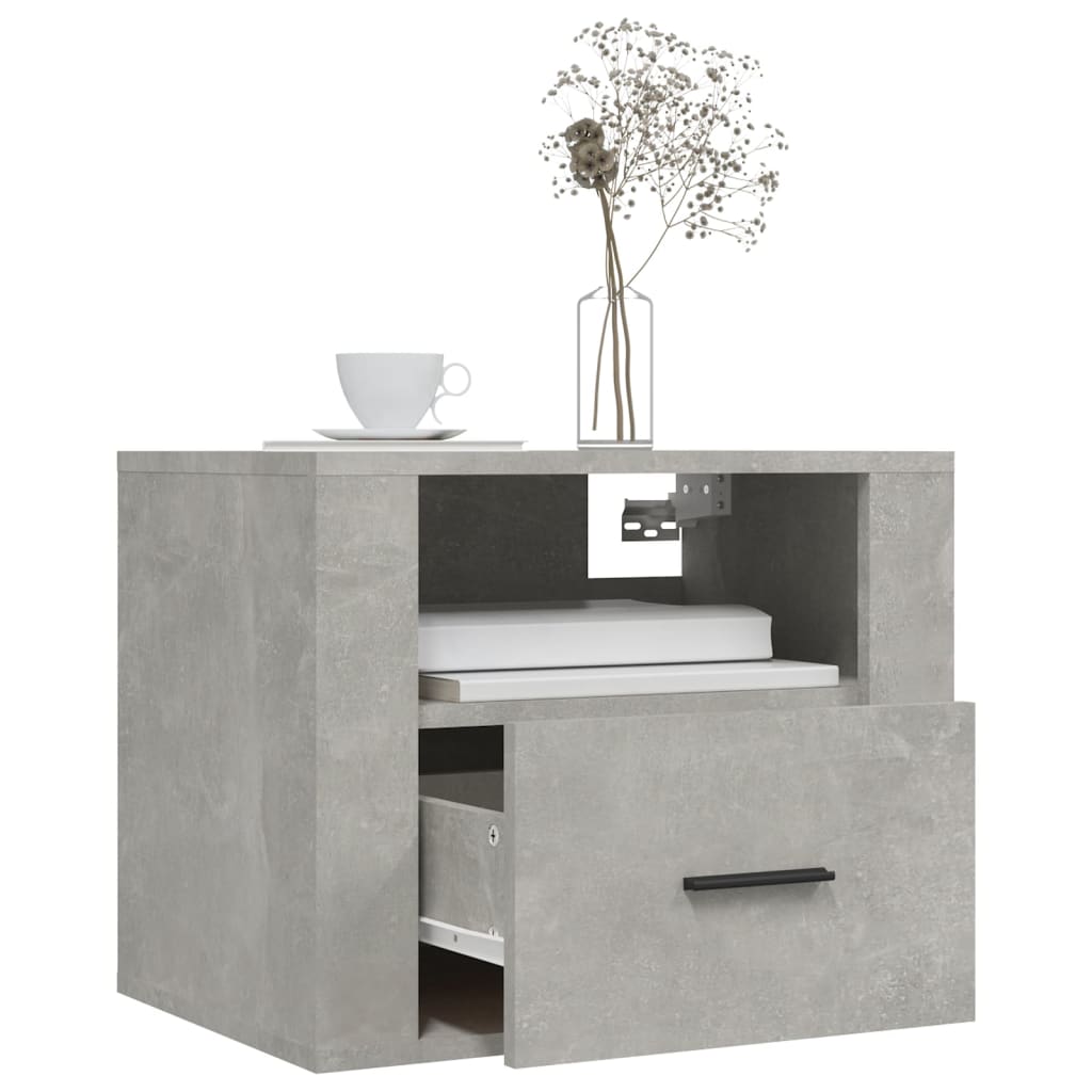 Noptiere de perete, 2 buc., gri beton, 50x36x40 cm GartenMobel Dekor