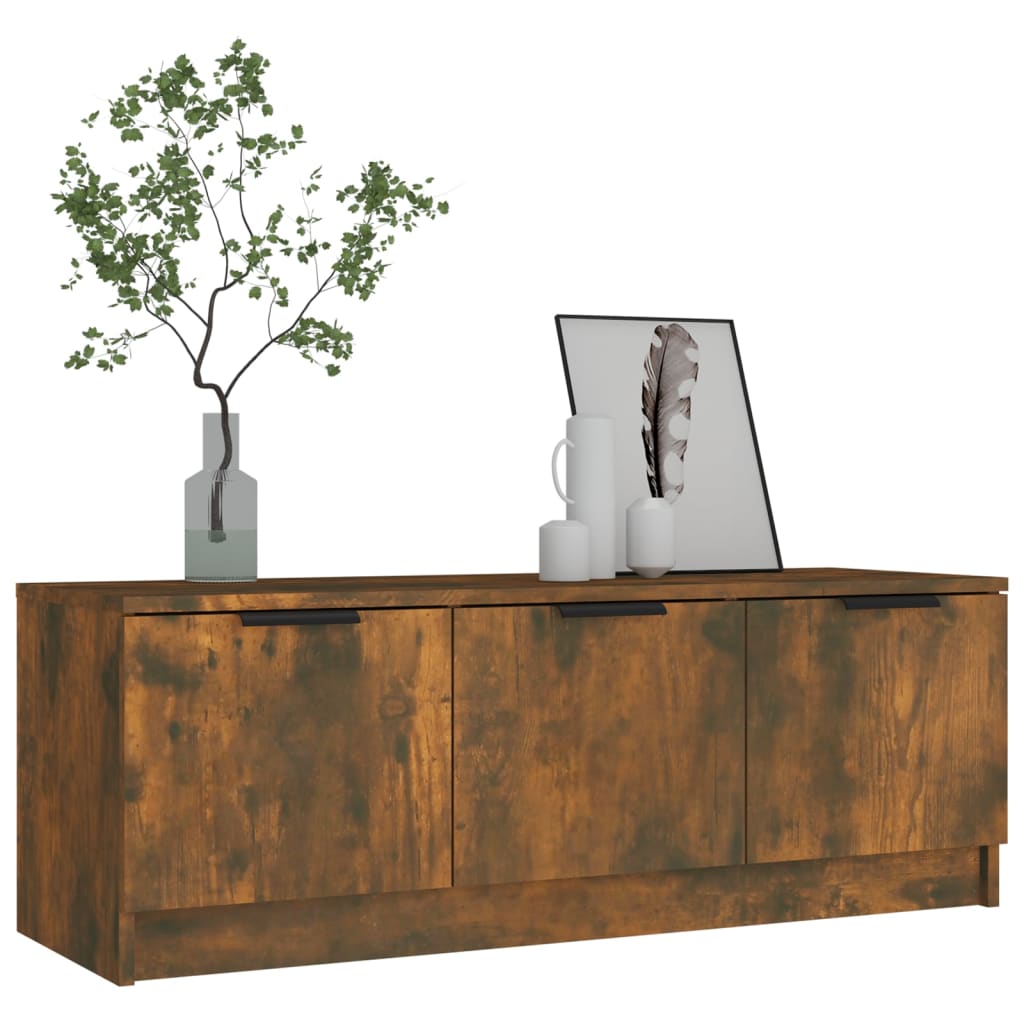 Comodă TV, stejar fumuriu, 102x35x36,5 cm, lemn prelucrat GartenMobel Dekor