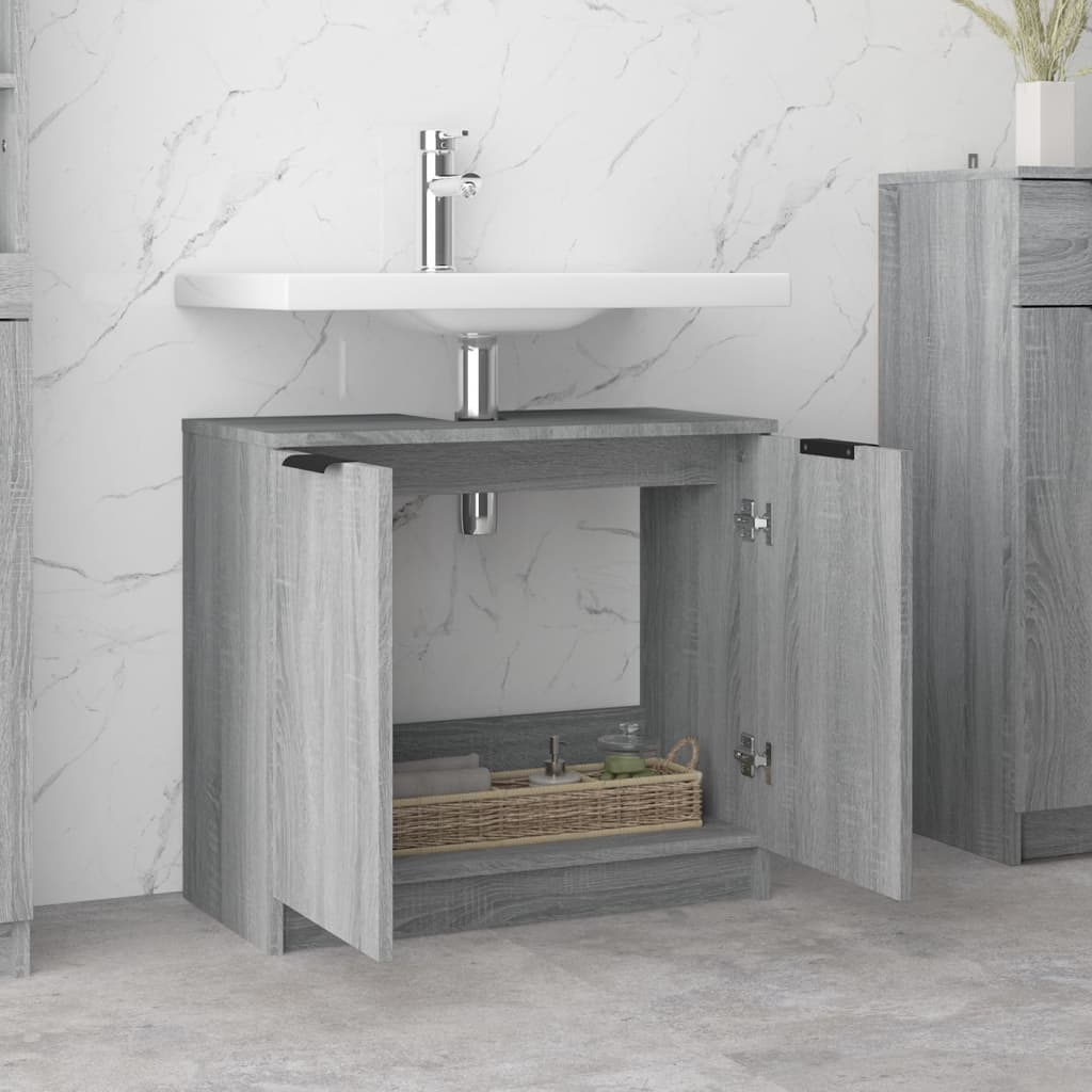 Dulap de baie, sonoma gri, 64,5x33,5x59 cm, lemn prelucrat GartenMobel Dekor