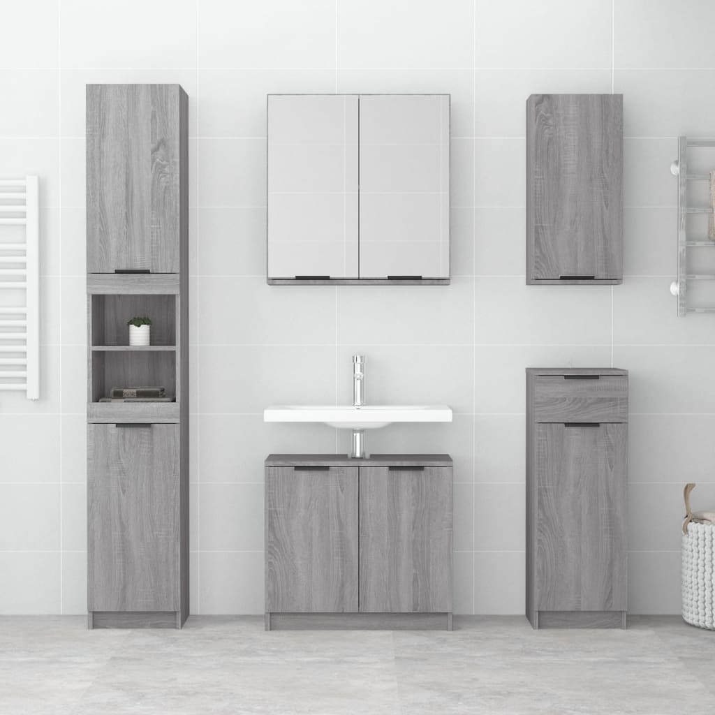 Dulap de baie, sonoma gri, 64,5x33,5x59 cm, lemn prelucrat GartenMobel Dekor
