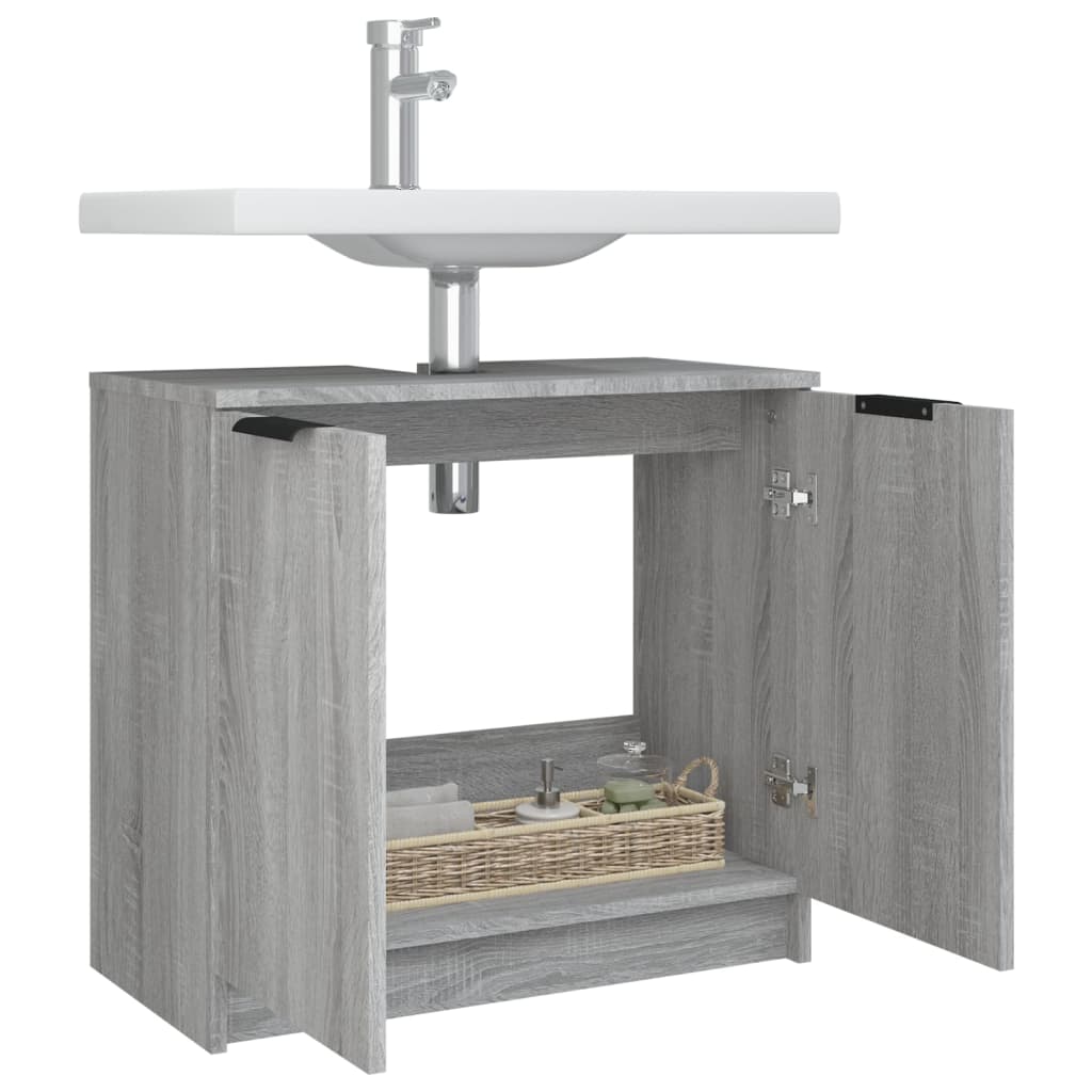 Dulap de baie, sonoma gri, 64,5x33,5x59 cm, lemn prelucrat GartenMobel Dekor