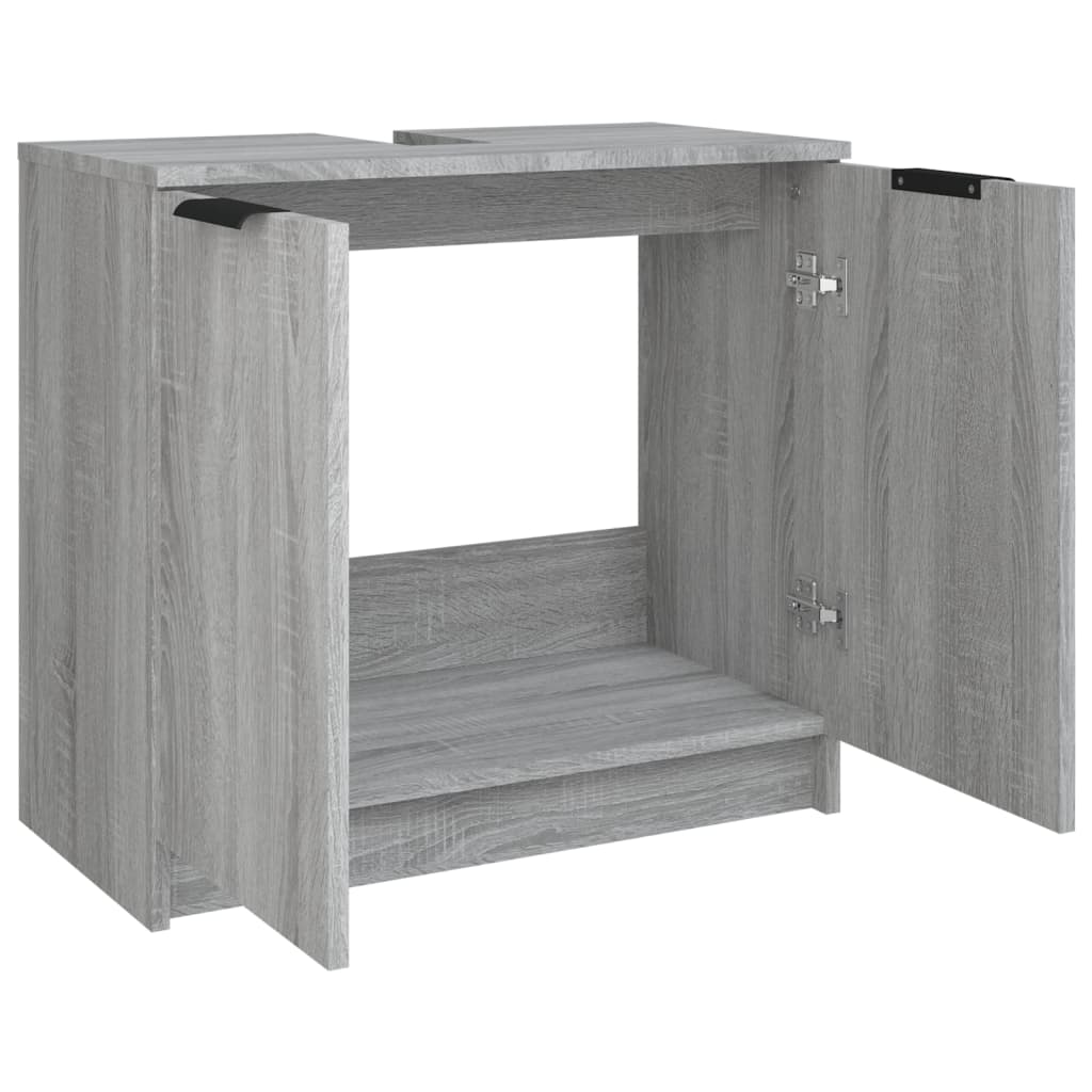 Dulap de baie, sonoma gri, 64,5x33,5x59 cm, lemn prelucrat GartenMobel Dekor