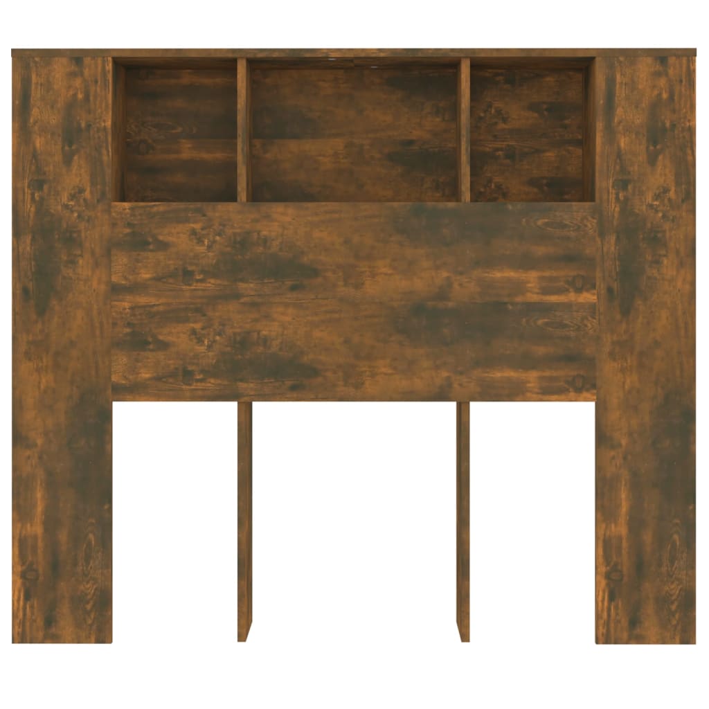 Tăblie de pat cu dulap, stejar fumuriu, 120x18,5x102,5 cm GartenMobel Dekor