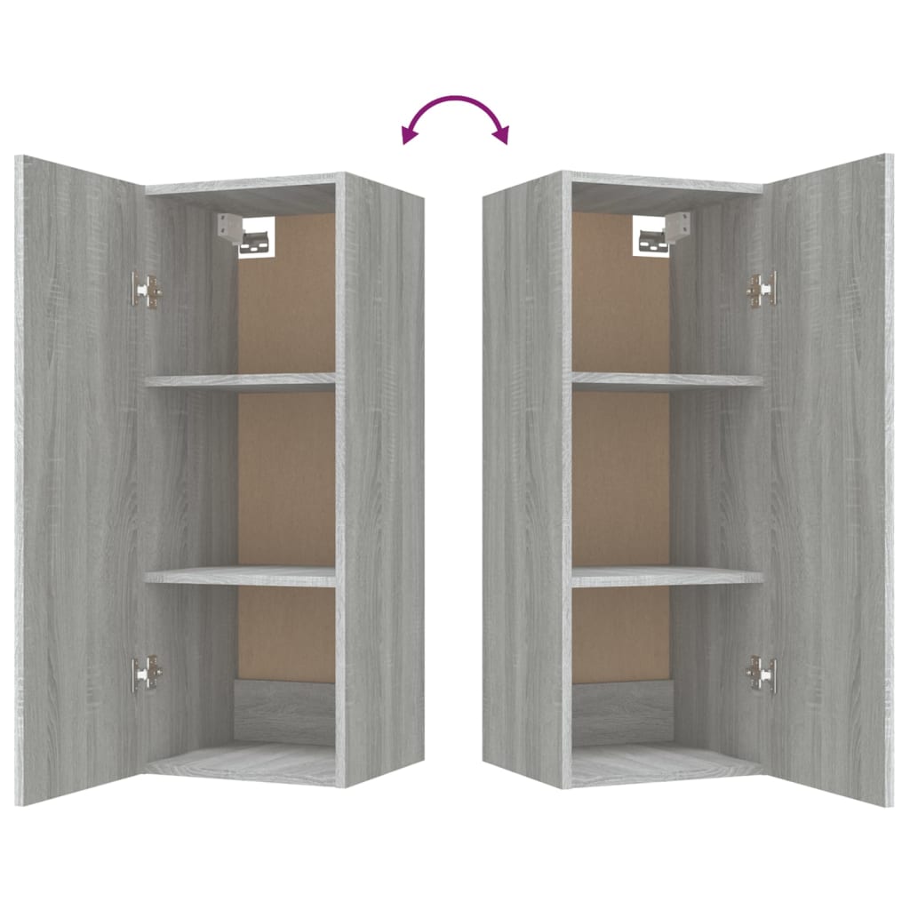 Dulap de perete, gri sonoma, 34,5x34x90 cm, lemn compozit GartenMobel Dekor