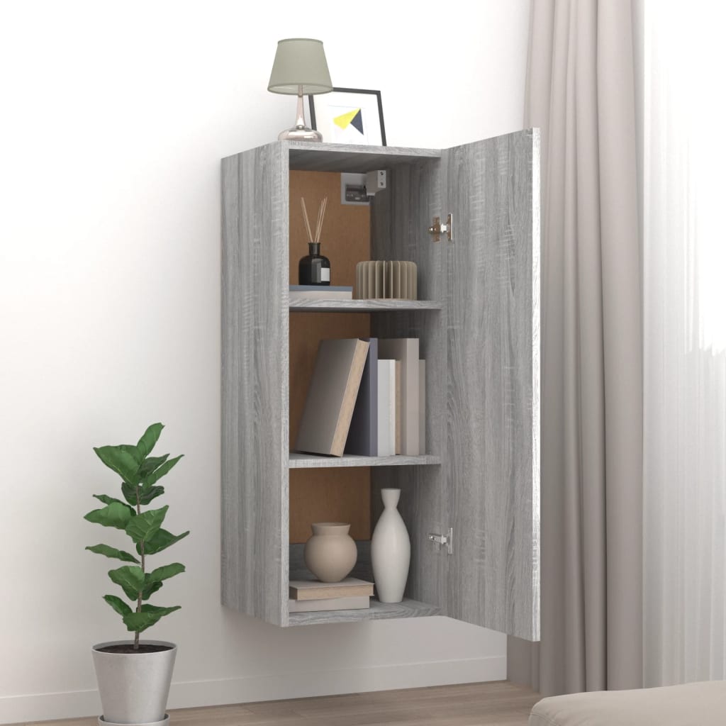 Dulap de perete, gri sonoma, 34,5x34x90 cm, lemn compozit GartenMobel Dekor