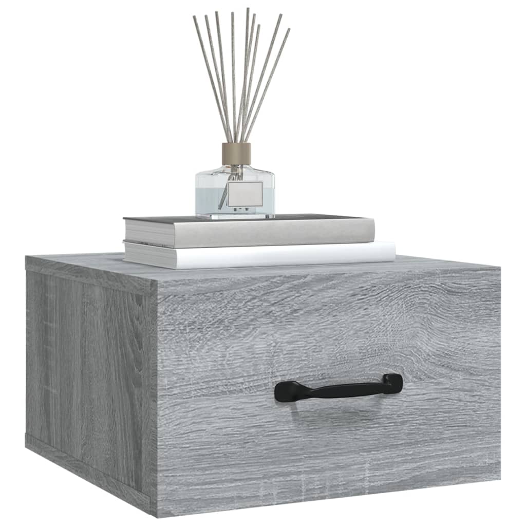 Noptiere de perete, 2 buc., sonoma gri, 35x35x20 cm   GartenMobel Dekor