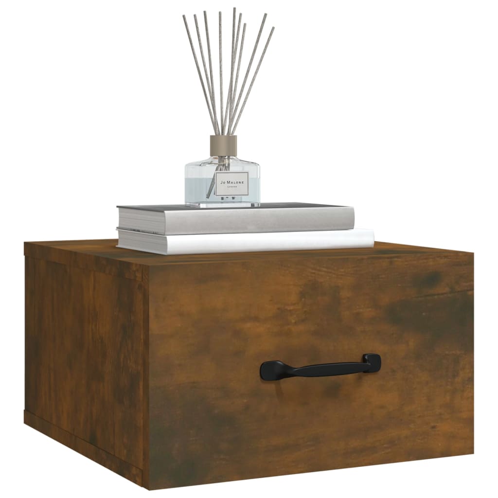 Noptiere de perete, 2 buc., stejar fumuriu, 35x35x20 cm   GartenMobel Dekor