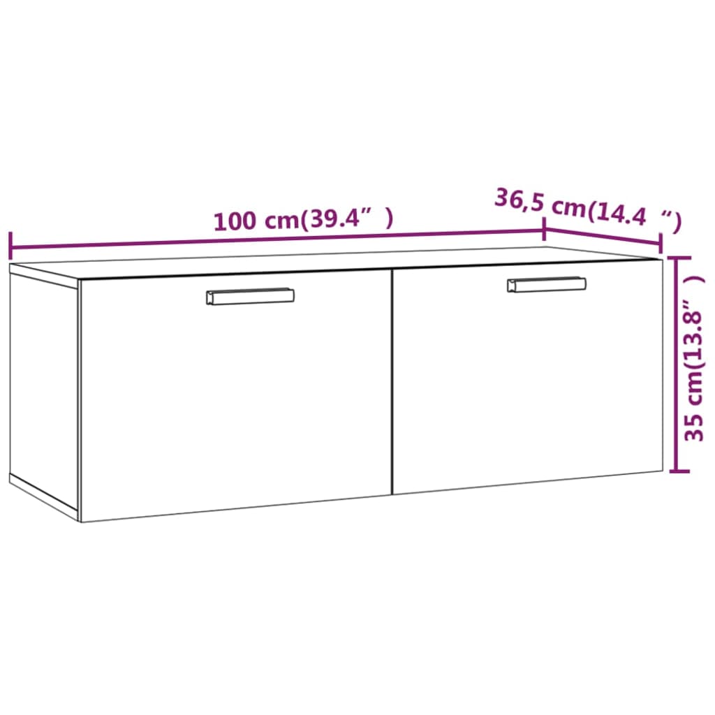 Dulap de perete, gri sonoma, 100x36,5x35 cm, lemn prelucrat GartenMobel Dekor