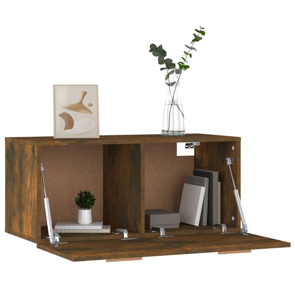 Dulap de perete, stejar fumuriu, 80x35x36,5 cm, lemn compozit GartenMobel Dekor