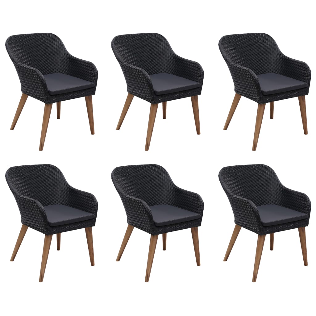 Set mobilier de grădină, 7 piese, negru GartenMobel Dekor