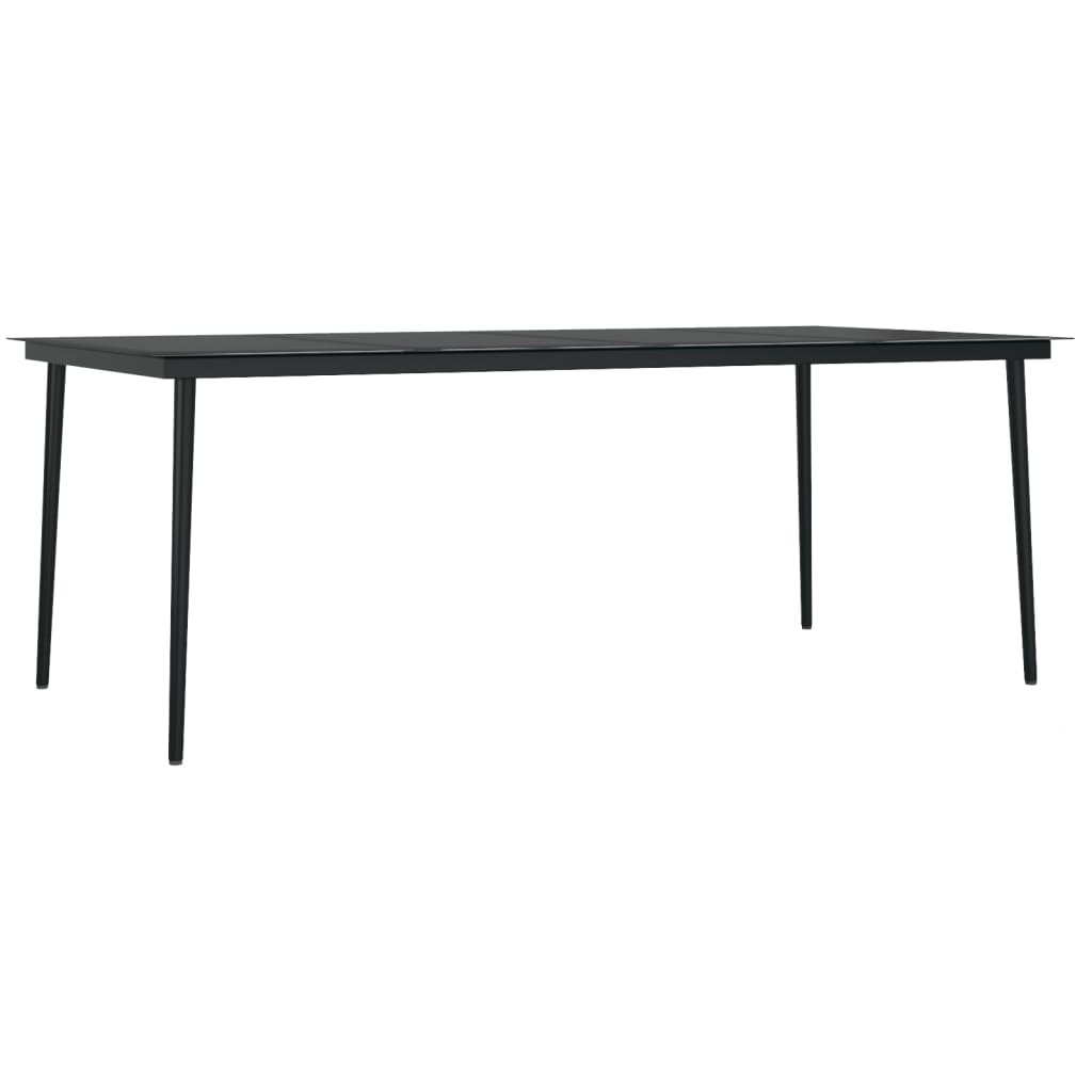 Set de servit masa pentru grădină, 7 piese, gri și negru GartenMobel Dekor