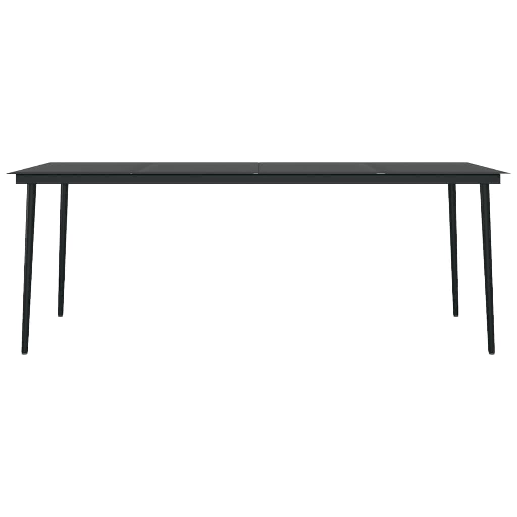 Set de servit masa pentru grădină, 7 piese, gri și negru GartenMobel Dekor