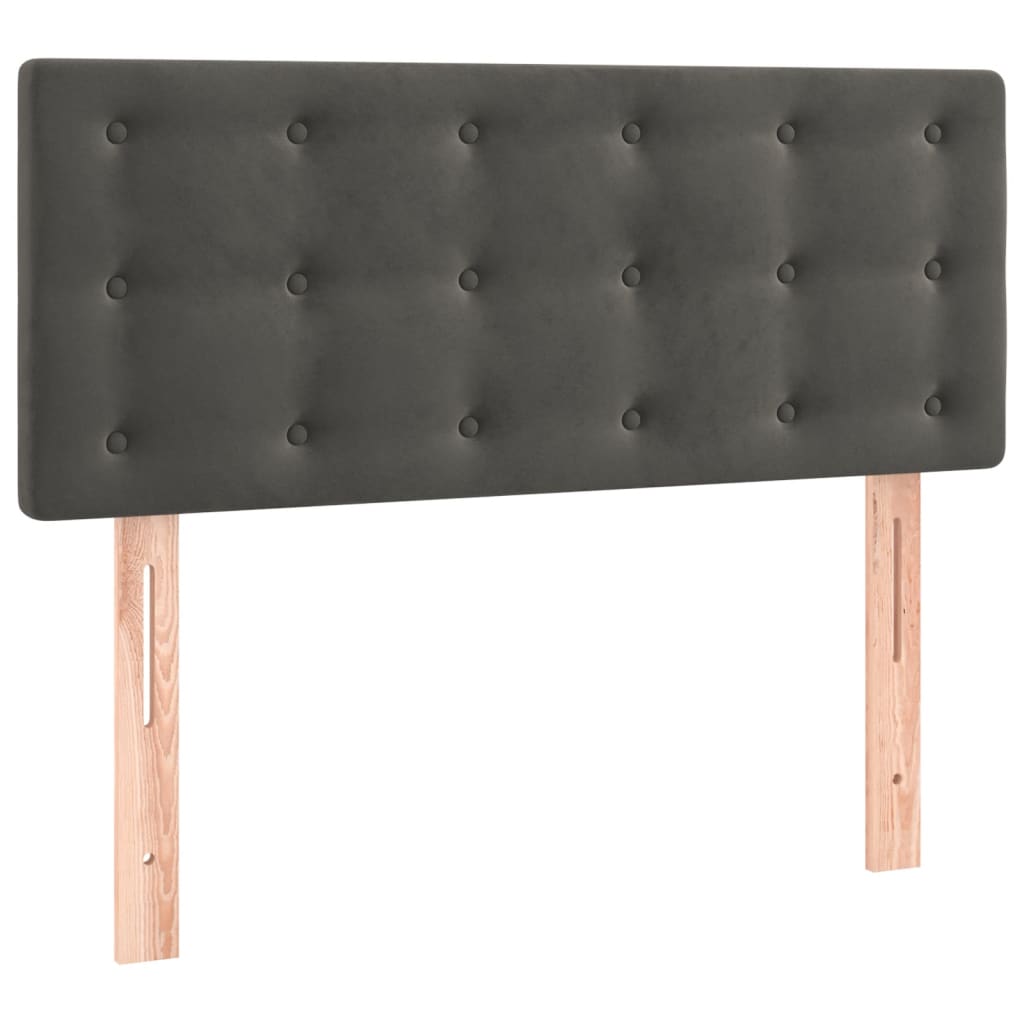 Pat box spring cu saltea, gri închis, 90x190 cm, catifea GartenMobel Dekor