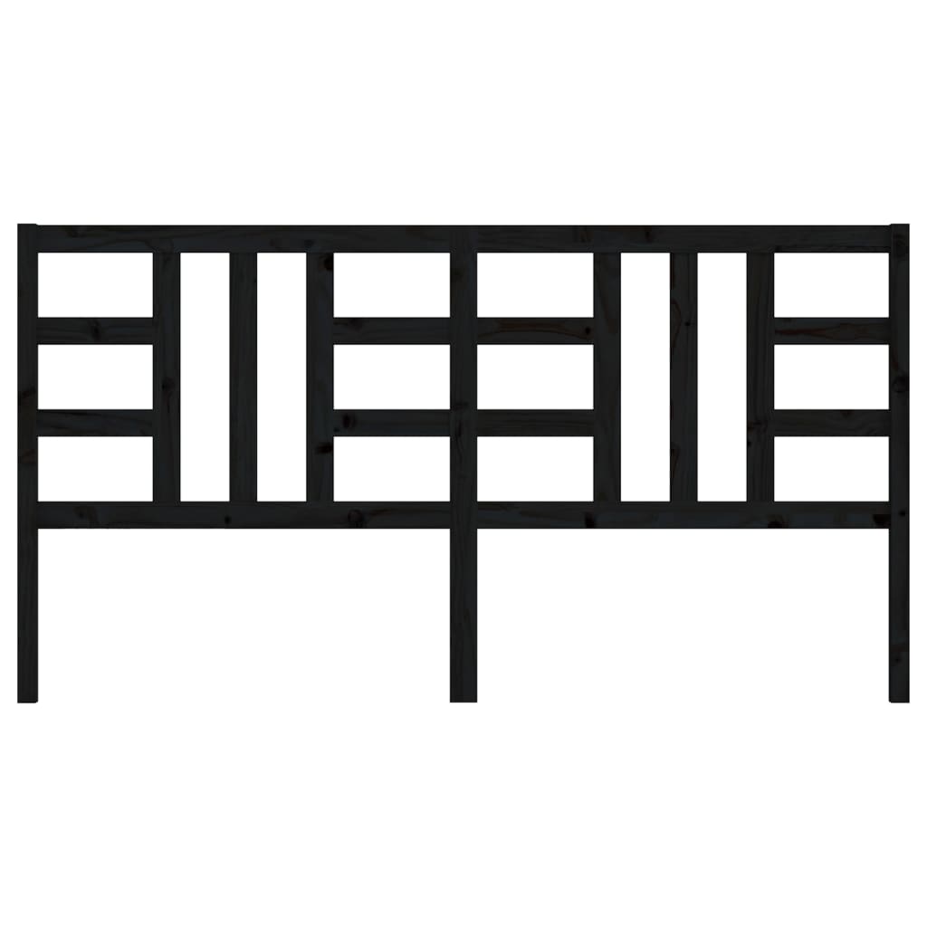 Tăblie de pat, negru, 206x4x100 cm, lemn masiv de pin GartenMobel Dekor