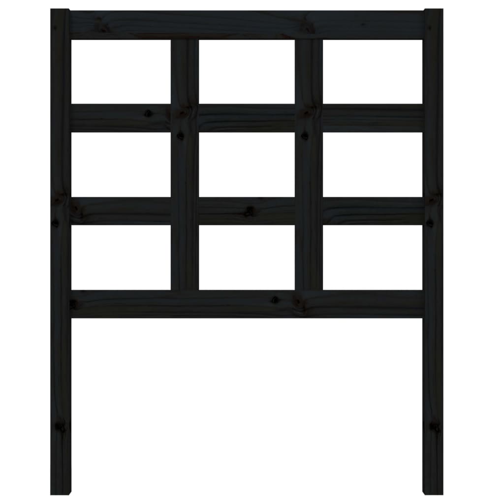 Tăblie de pat, negru, 80,5x4x100 cm, lemn masiv de pin GartenMobel Dekor