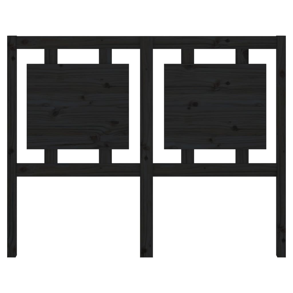 Tăblie de pat, negru, 125,5x4x100 cm, lemn masiv de pin GartenMobel Dekor