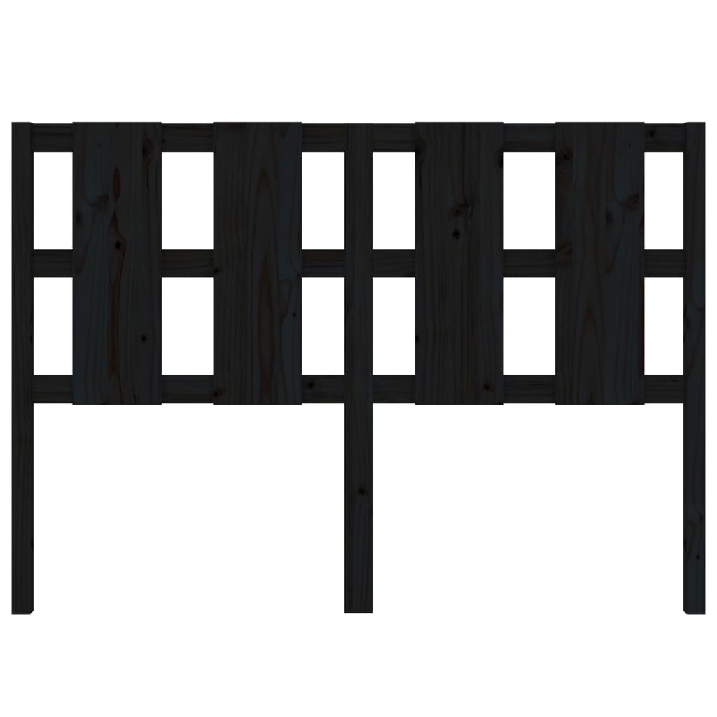 Tăblie de pat, negru, 125,5x4x100 cm, lemn masiv de pin GartenMobel Dekor