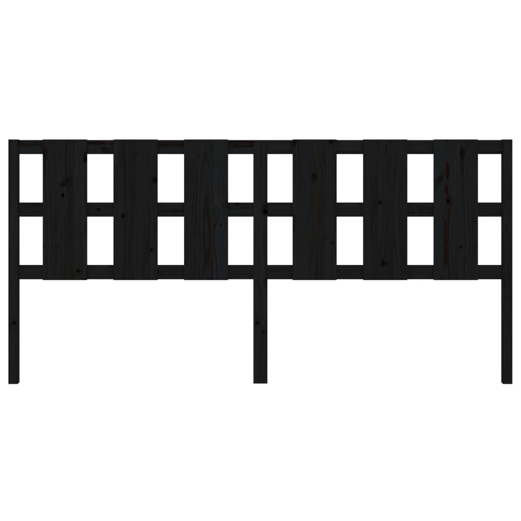 Tăblie de pat, negru, 205,5x4x100 cm, lemn masiv de pin GartenMobel Dekor